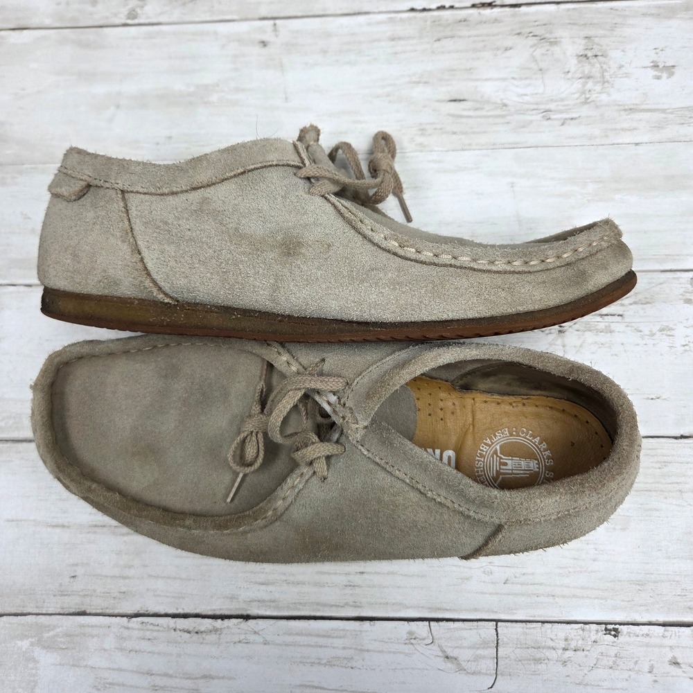 Clarks Originals Oxford Moccasin Men 11M Sand Beige‎ Suede Lace Up 26100015